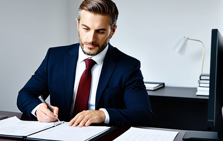 **

"A professional lawyer in a modest business suit, working at a modern office desk, reviewing documents, fully clothed, appropriate attire, safe for work, perfect anatomy, natural proportions, professional photography, high quality, professional, well-lit, focusing on the lawyer's expertise and attention to detail."

**