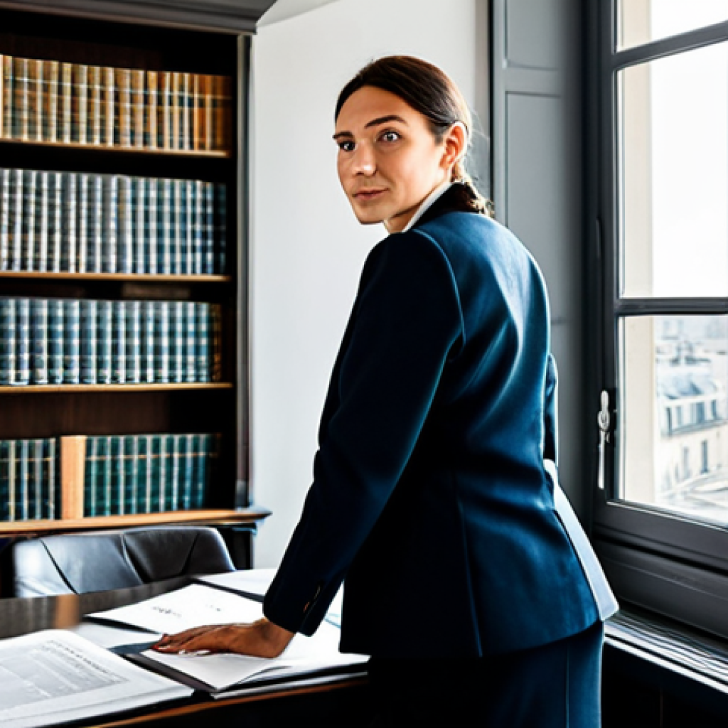**

"A professional Parisian lawyer, *avocat*, in a modern office overlooking the Seine River. She's wearing a chic, *tailleur* (business suit), fully clothed, appropriate attire for a professional setting. Natural light streaming through the window. Bookshelves filled with legal codes and documents in French. Perfect anatomy, correct proportions, natural pose, well-formed hands, proper finger count. Safe for work, appropriate content, fully clothed, professional, family-friendly, high quality."

**