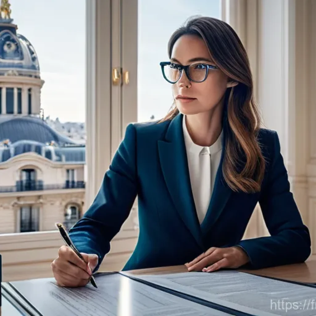 법률 자문가 업무 효율성 향상 - **Prompt: AI-Powered Legal Insight**
    "A sophisticated, modern French lawyer, mid-thirties, weari...