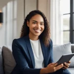 법률 자문가의 경험에서 배운 교훈 - A diverse individual, perhaps a young woman in her late 20s with a determined expression, is comfort...