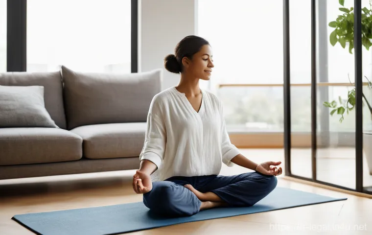 법률자문가의 직무 만족도 향상 - A serene and candid shot of a diverse female legal professional in her early 30s, dressed in comfort...