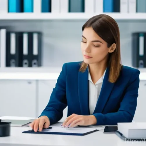 법률 자문가의 효율적 업무 관리 - **Image Prompt 1: The Modern Attorney's Command Center**
    A wide shot of a brightly lit, modern l...