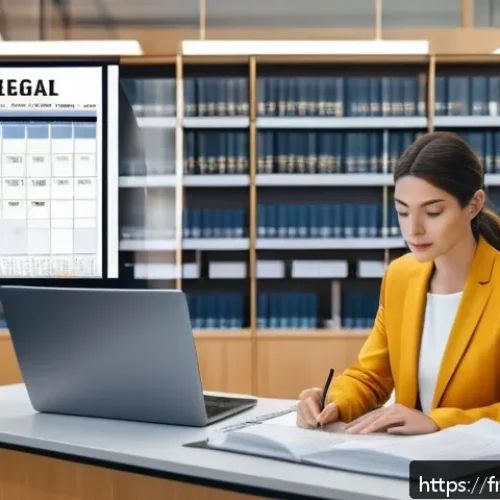 법률 자문가의 법률 서류 작성법 - A professional office setting showing a legal expert at a modern desk, organizing a well-structured ...