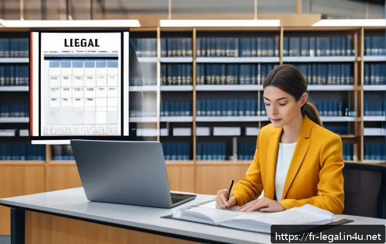 법률 자문가의 법률 서류 작성법 - A professional office setting showing a legal expert at a modern desk, organizing a well-structured ...