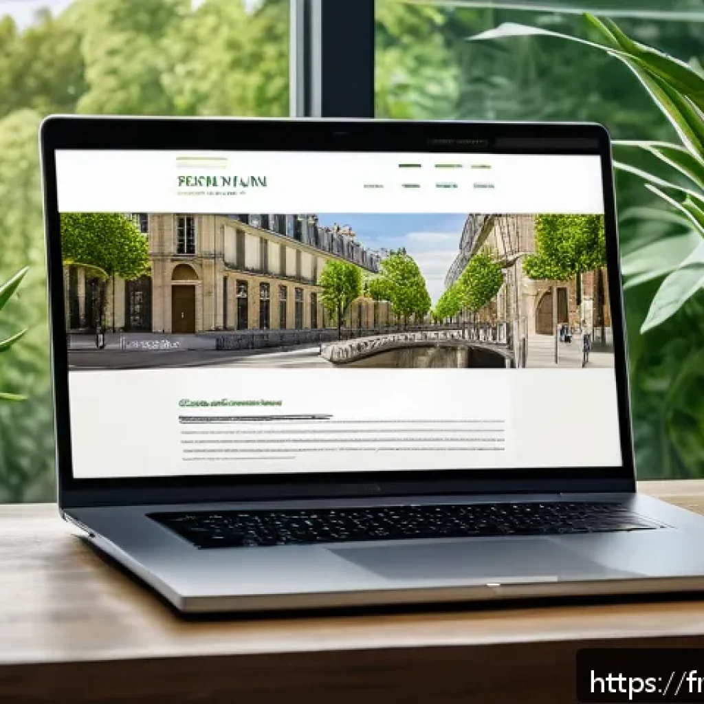 법률 자문가의 커리어 발전 - A modern, sleek professional lawyer's website homepage displayed on a high-resolution laptop screen,...