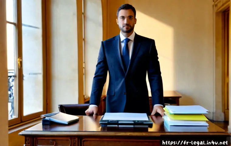 법률자문가의 경력 컨설팅 - Photorealistic career consultation in a refined Paris legal office, experienced French legal adviser...